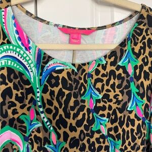 Lilly Pulitzer Sleeveless Brown and Green Casual Dress